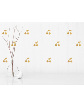 Stickers muraux cerises dorées Pom le bonhomme