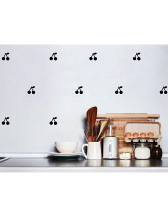 Stickers muraux cerises noires Pom le bonhomme