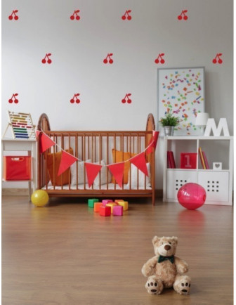 Stickers muraux cerises rouges Pom le bonhomme