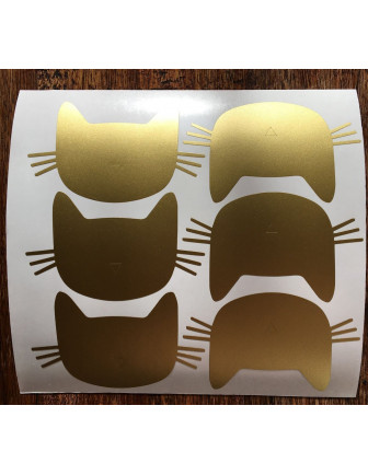 Stickers muraux chats dorés Pom le bonhomme