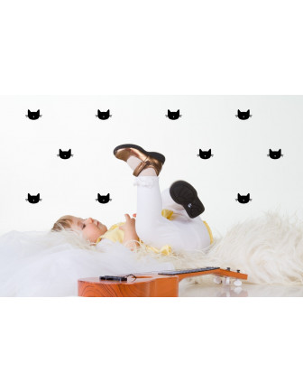 Stickers muraux chats noirs Pom le bonhomme