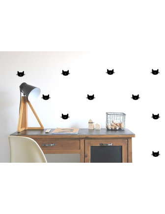Stickers muraux chats noirs Pom le bonhomme