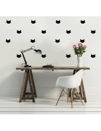 Stickers Muraux Chats Noirs Pom le Bonhomme