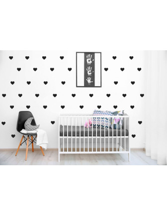 Stickers muraux coeur noir Pom le bonhomme