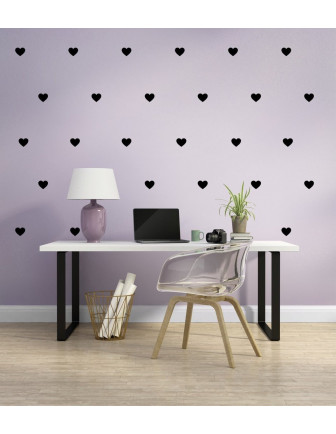 Stickers muraux coeur noir Pom le bonhomme