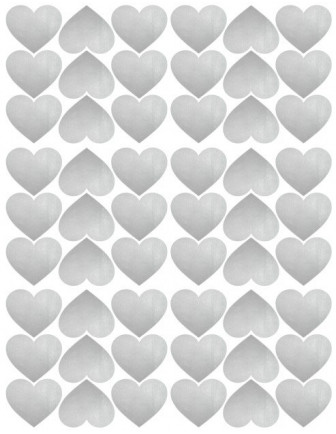 Stickers muraux coeurs argent  Pom le bonhomme