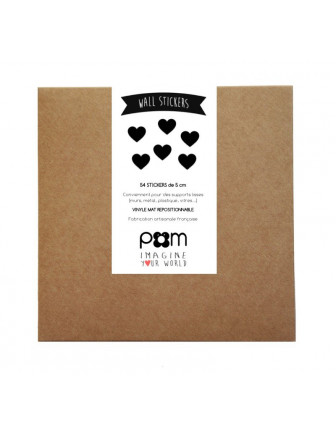 Stickers Muraux Coeurs Noirs et Argent  Pom le Bonhomme