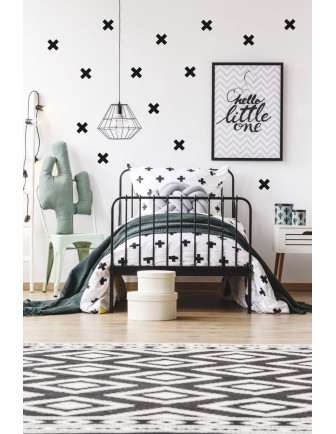 Stickers muraux croix suisses noires Pom le bonhomme