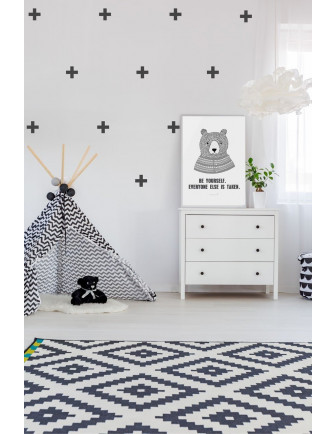 Stickers Muraux Croix Suisses Noires Pom le Bonhomme