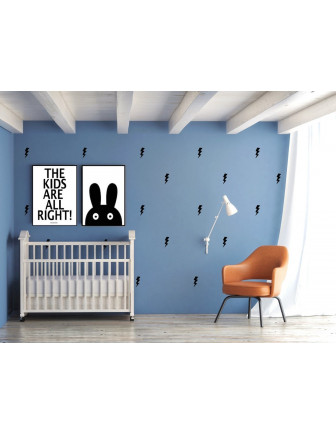 Stickers muraux éclairs noirs Pom le bonhomme