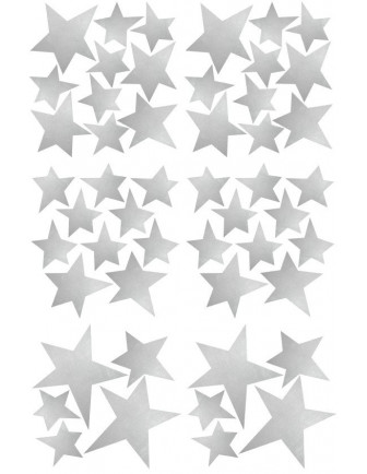 Stickers muraux étoiles argent Pom le bonhomme