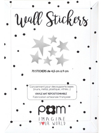 Stickers Muraux Etoiles Argent Pom le Bonhomme