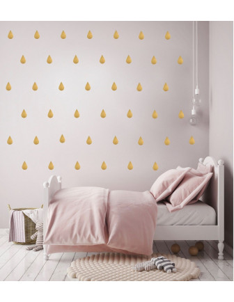 Stickers muraux gouttes dorées Pom le bonhomme
