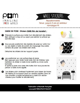 Stickers muraux gouttes noir et argent Pom le bonhomme