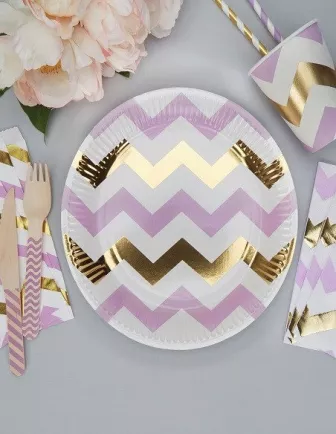 Baptême Pastel Parme et Doré