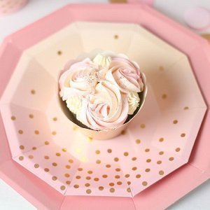 8 Grandes Assiettes Anniversaire 1 An Rose &Or - Les Bambetises