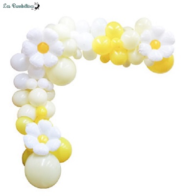 anniversaire-theme-fleur-arche-ballon-marguerites